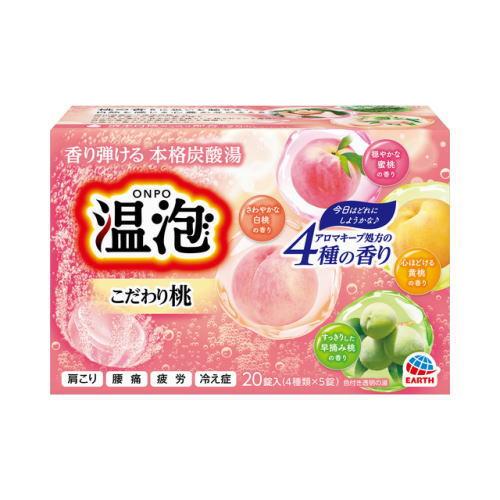 40錠 温泡 入浴剤 炭酸湯 こだわり 桃 ゆず 45g 新品 アース製薬 温泡 ONPO こだわり桃炭酸湯 45g×20錠 : 健康