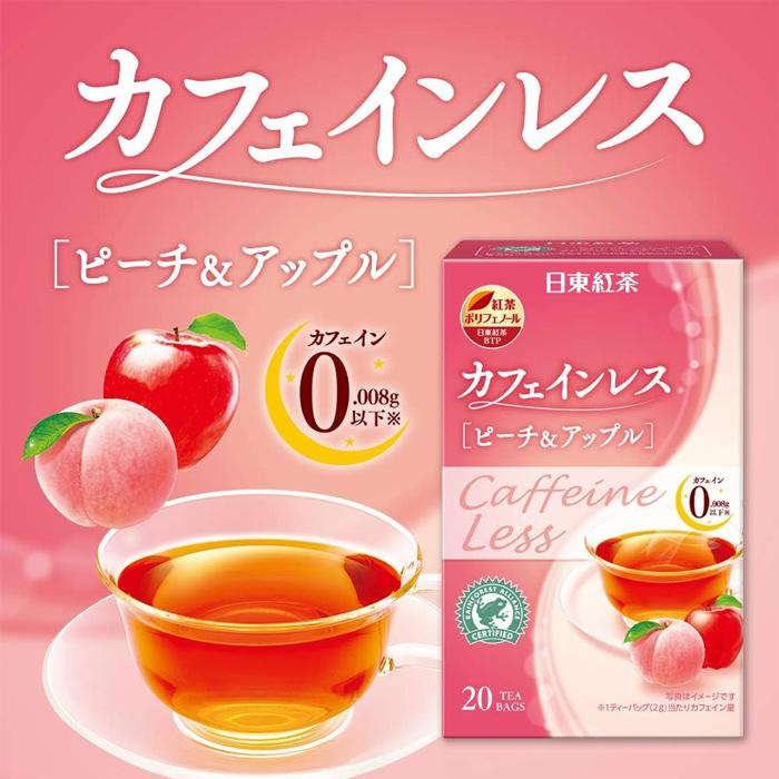 [三井農林]日東 カフェインレス 紅茶 ピーチアップル ティーバッグ 20袋入りx24個｜kenko-ex2｜02