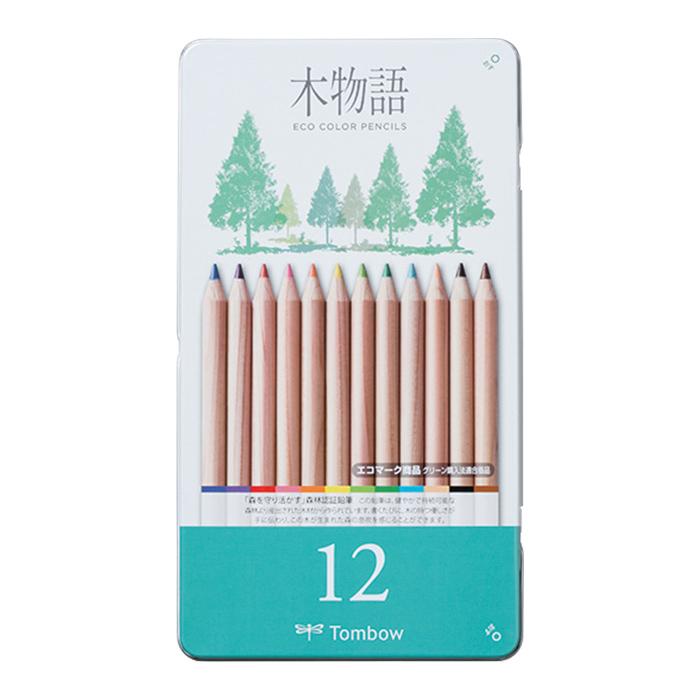 トンボ鉛筆 S木物語 缶入色鉛筆 12色(えんぴつ)[CB-RS12C] : ケンコー