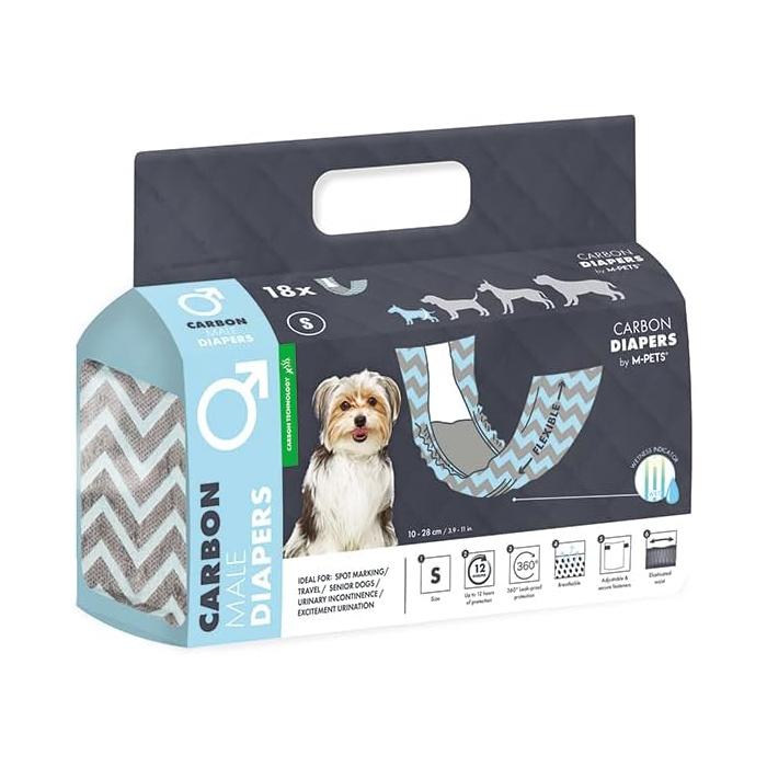 MーPETS ペティファーム M-PETS 男の子用 CARBONオムツ Sサイズ