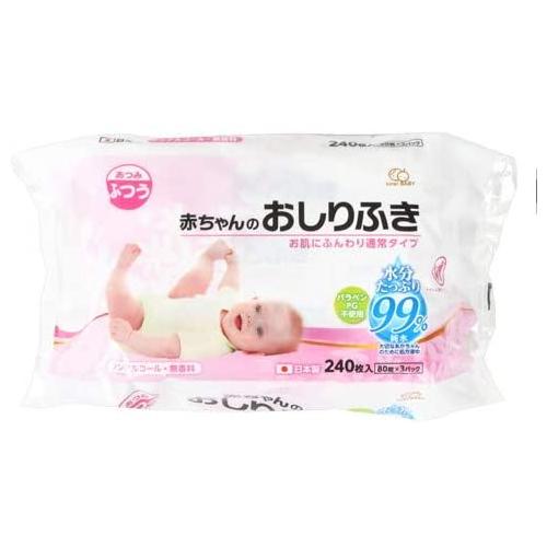 大一紙工 アンドコンフォート あかちゃんのおしりふき 80枚×3パック入