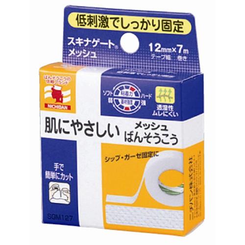 ニチバン 低刺激ばんそう膏 スキナゲートメッシュ 12mm幅 7m巻き 1巻入り（絆創膏）｜kenko-ex