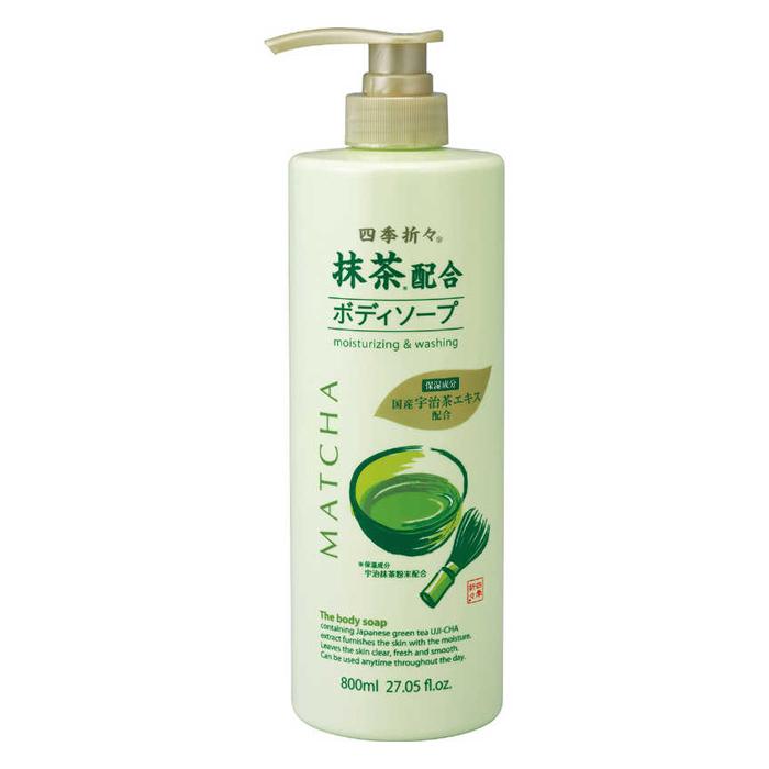 新品Marine Essence化粧水ボディソープ4本おまけつき♥ 四季折々 [熊野油脂]四季折々 抹茶配合 ボディソープ 800ml : ケンコー