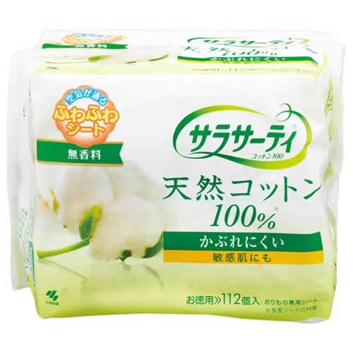 小林製薬 サラサーティ コットン100 無香料 112枚｜kenko-ex