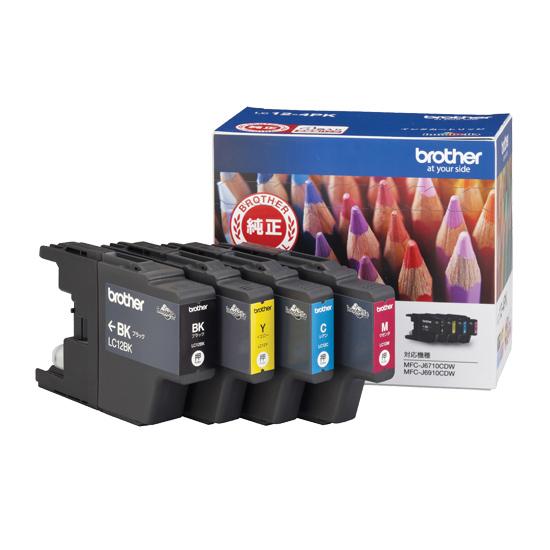 ブラザー]【brother純正】インクカートリッジ 4色パック[LC12-4PK