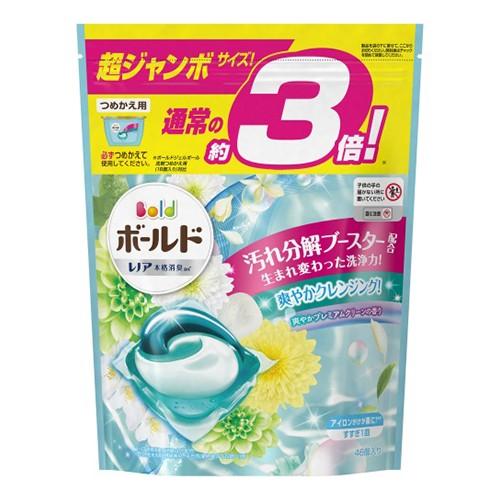 【あわせ買い2999円以上で送料無料】P&G ボールド ジェルボール 3D 爽やかプレミアムクリーンの香り つめかえ用 超ジャンボサイズ 46個入｜kenkoo-life