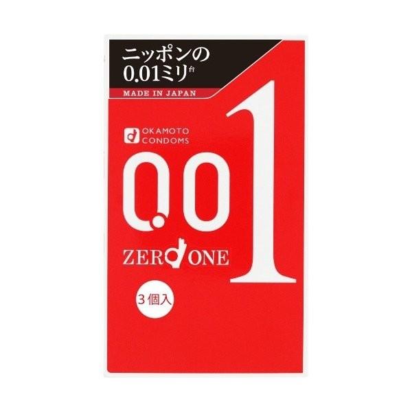 【あわせ買い2999円以上で送料無料】オカモト ゼロワン 3個入りパック 薄さ0.01ミリ驚異のスキン ( コンドーム 避妊具 001 )｜kenkoo-life