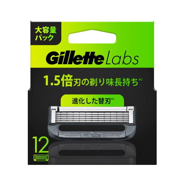 (送料無料・まとめ買い×4個セット)P&G ジレットラボ 角質除去バー搭載 替刃12B カミソリ 髭剃り 12個入_1