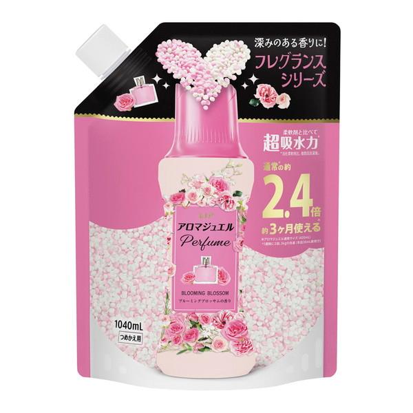 (送料無料・まとめ買い×4個セット)P\u0026G レノア アロマジュエル ブルーミングブロッサムの香り 詰替用 特大サイズ 1040ml 香りづけビーズの画像