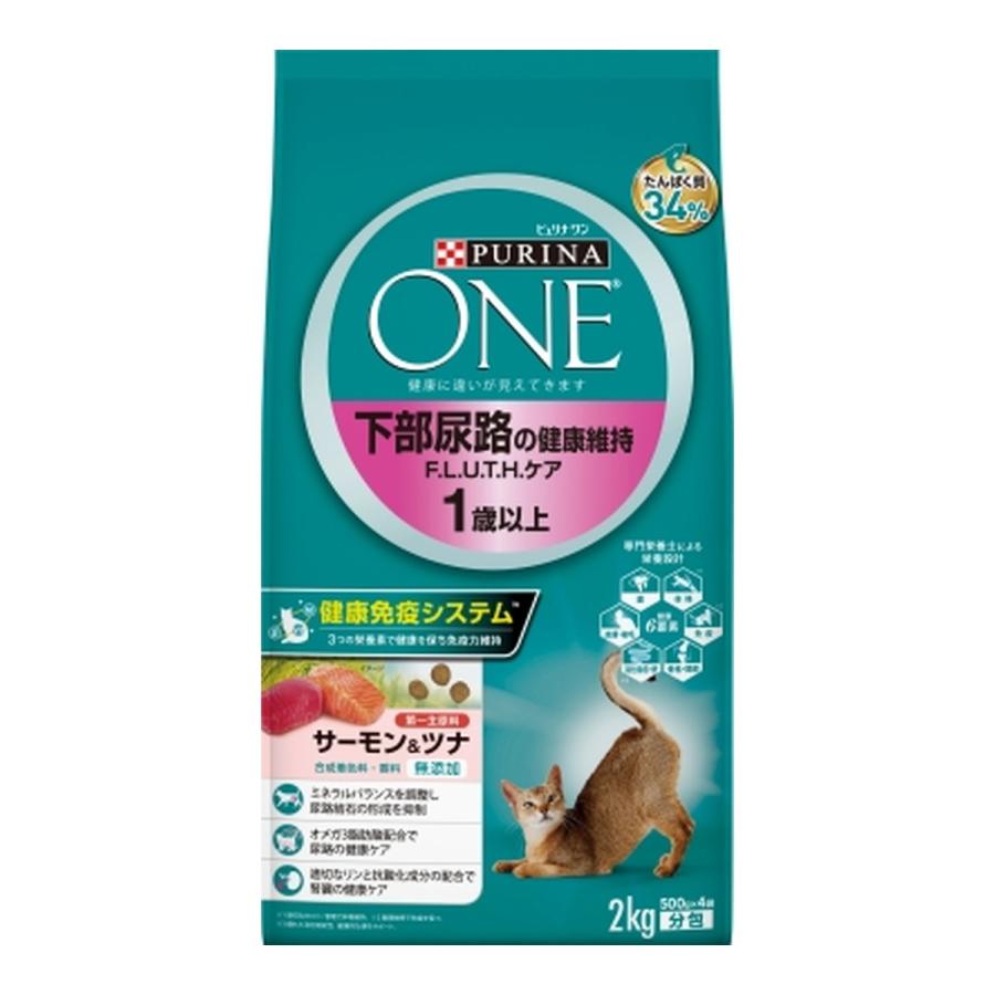 (送料無料・まとめ買い×6個セット)ネスレ ピュリナ ワン キャット 下部尿路の健康維持 F.L.U.T.H.ケア 1歳以上 サーモン&ツナ 2kg