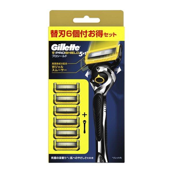 (送料無料・まとめ買い×6個セット)P\u0026G ジレット プロシールド マニュアル 5B ホルダー + 替刃 6個入_1
