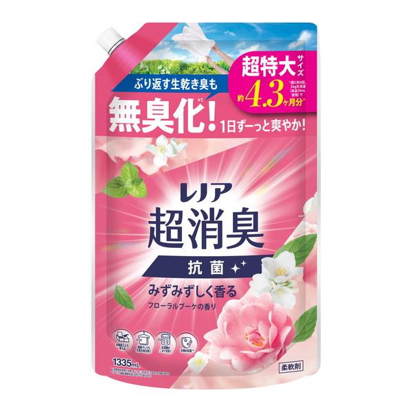 (送料無料・まとめ買い×6個セット)レノア 超消臭 みずみずしく香る フローラルブーケの香り つめかえ用 超特大サイズ 1335mL 柔軟剤 P\u0026Gの画像