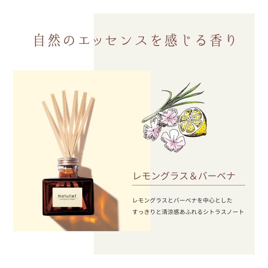 【送料無料・まとめ買い×8個セット】消臭力 Natulief 玄関・リビング用 リードディフューザー つめかえ用 レモングラス&バーベナ 80ml｜kenkoo-life｜10