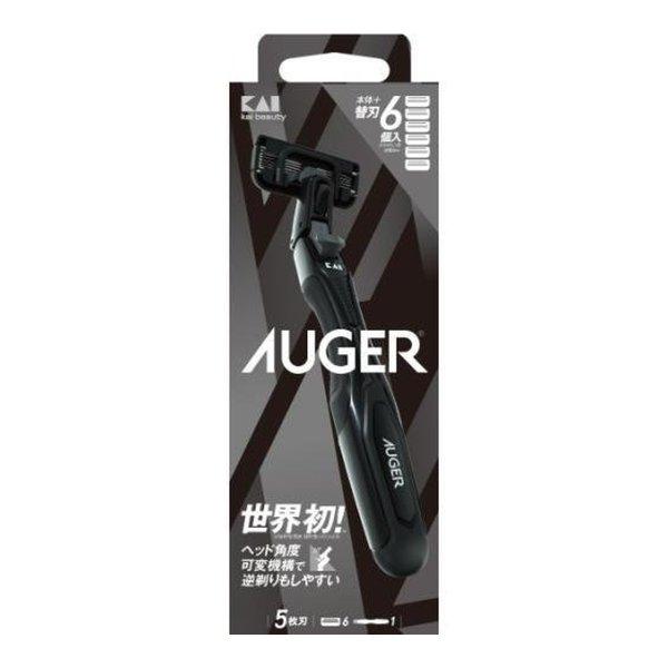(送料無料・まとめ買い×8個セット)貝印 AUGER コンボパック ホルダー+替刃6個付_1