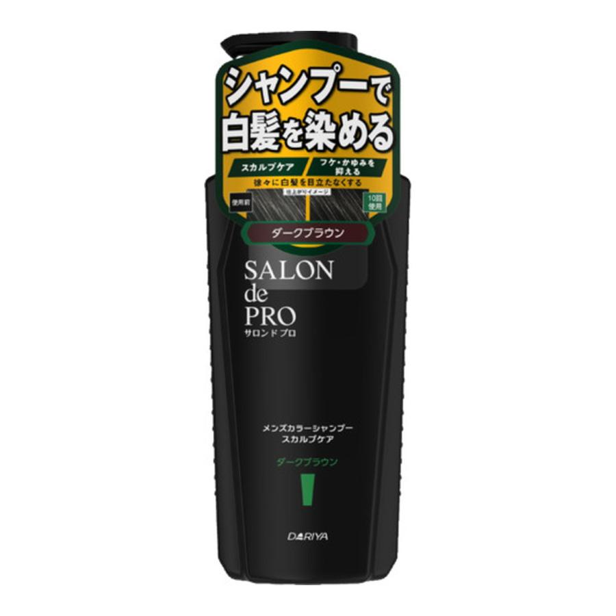 (送料無料・まとめ買い×8個セット)ダリヤ サロンドプロ メンズカラーシャンプー スカルプケア ダークブラウン 250mlの画像