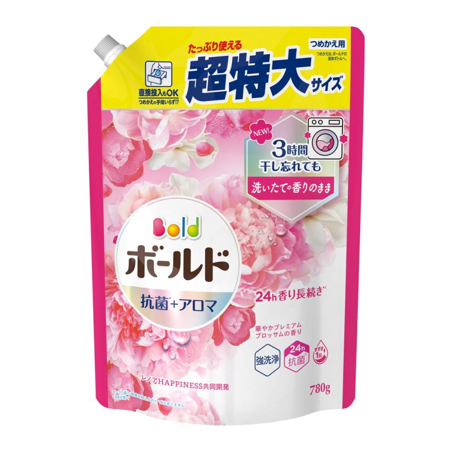 (送料無料・まとめ買い×8個セット)P&G ボールド ジェル 華やかプレミアムブロッサムの香り つめかえ用 超特大サイズ 780g 洗濯用洗剤