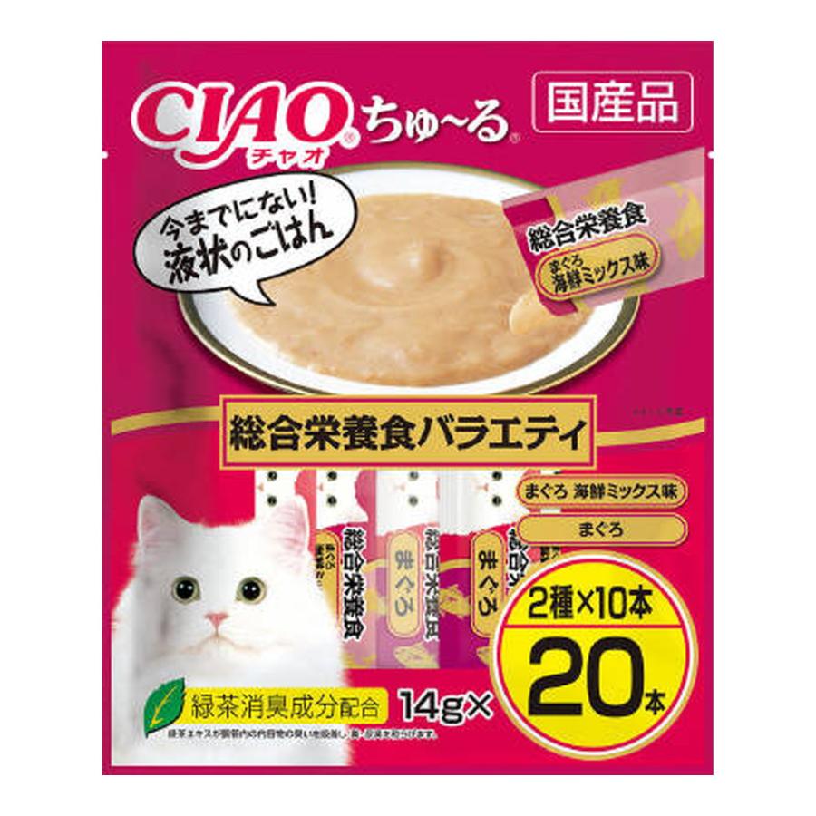 (送料無料・まとめ買い×16個セット)いなばペットフード いなば チャオ CIAO ちゅーる 総合栄養食バラエティ 14g×20本入_1