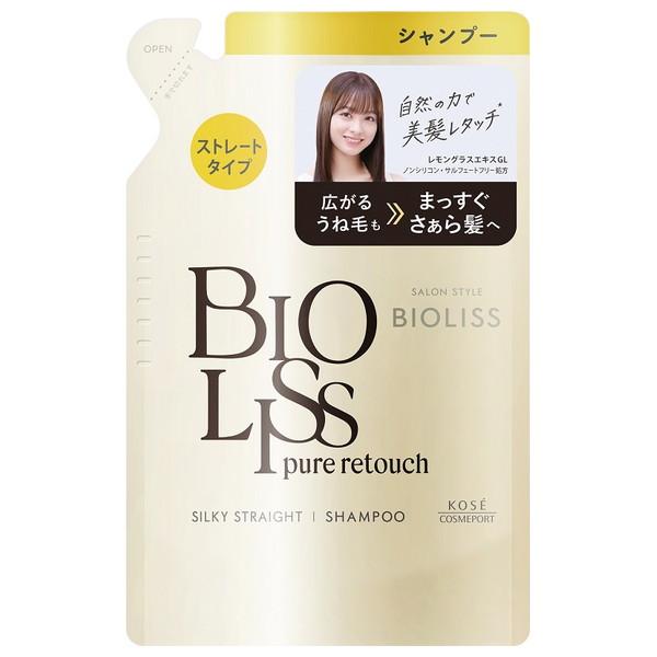 (送料無料・まとめ買い×18個セット)コーセーコスメポート ビオリス ピュアレタッチ うねさぁら シャンプー つめかえ 340ml ストレートタイプの画像