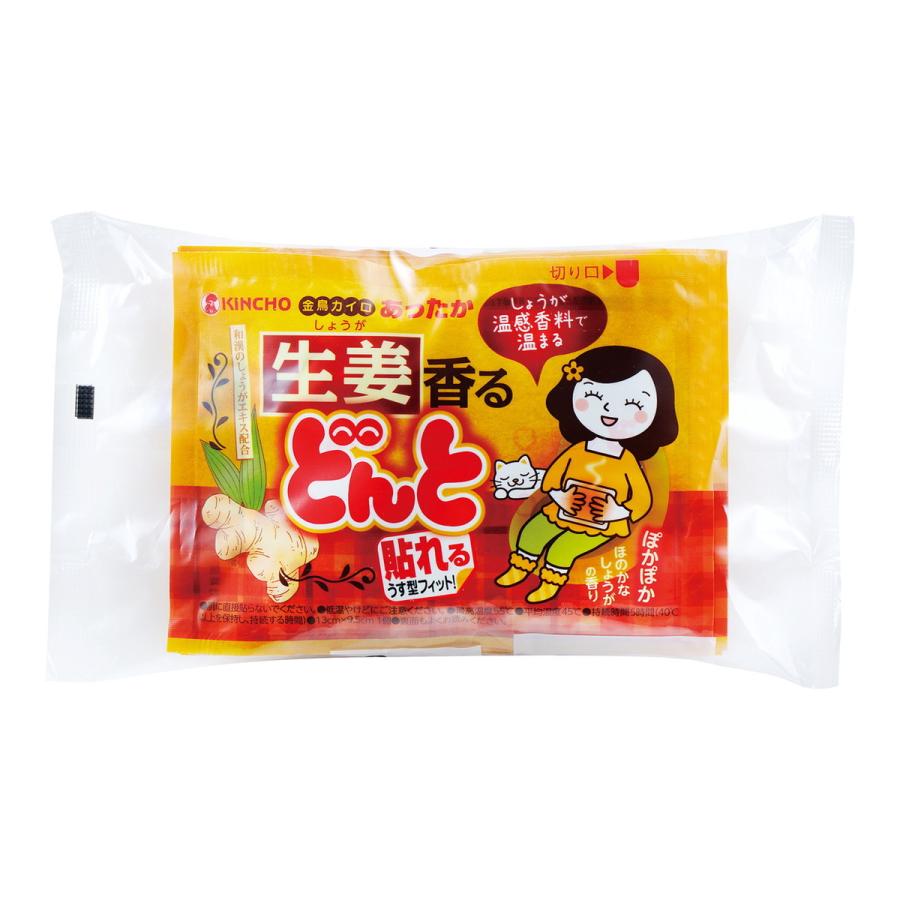 (送料無料・まとめ買い×24個セット)大日本除虫菊 キンチョー 貼れる しょうが香る どんと V 8コ入 使い捨てカイロ