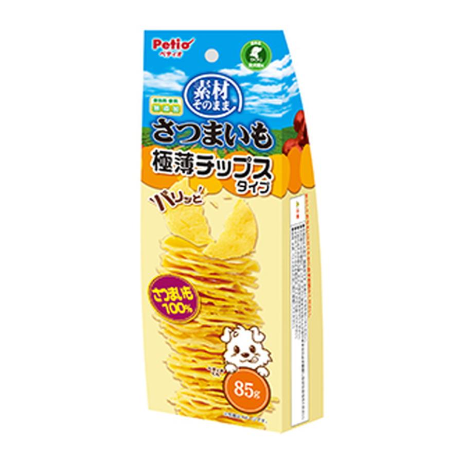 (送料無料・まとめ買い×30個セット)ペティオ 素材そのまま さつまいも パリッと 極薄チップスタイプ 85g ドッグフードの画像