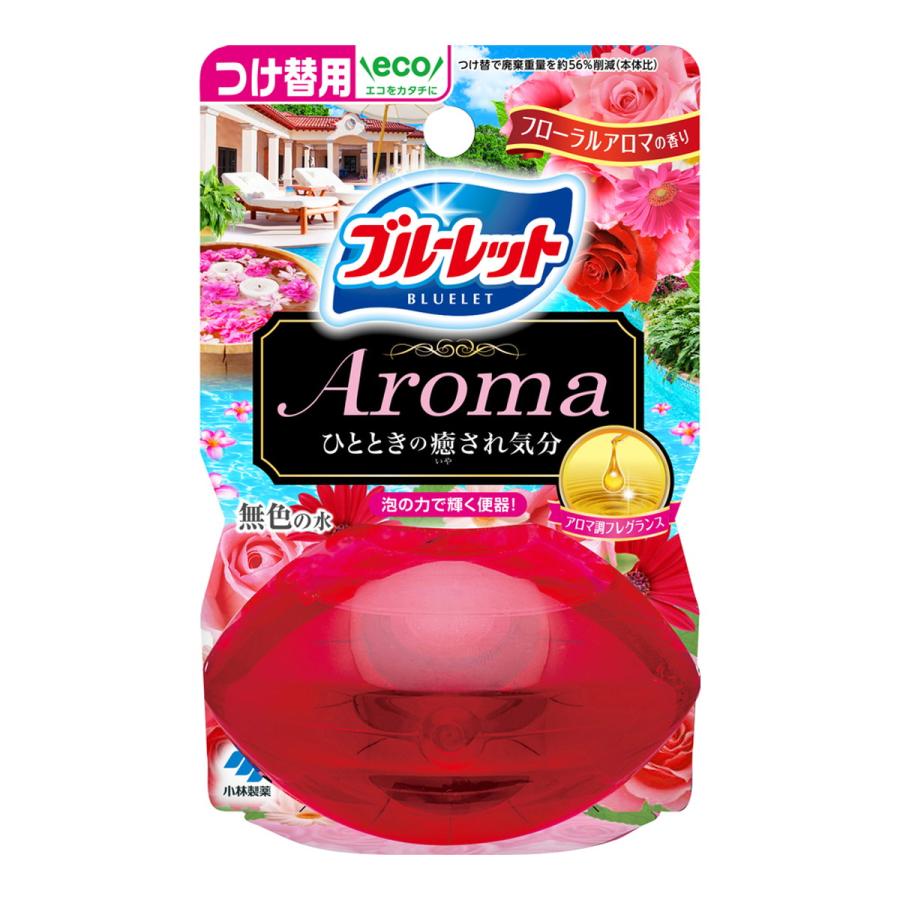 (送料無料・まとめ買い×48個セット)小林製薬 液体ブルーレット おくだけ アロマ つけ替用 フローラルアロマの香り 70mlの画像