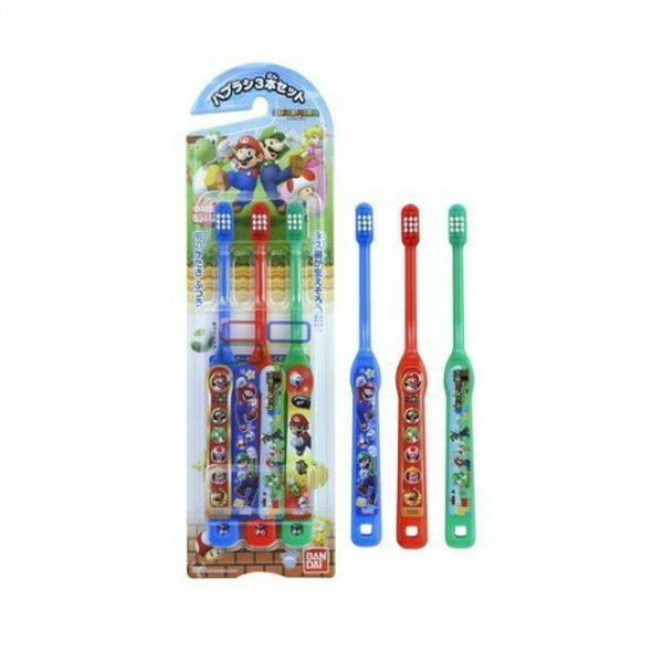 (送料無料・まとめ買い×60個セット)バンダイ ハブラシ スーパーマリオ 3本セット (子供歯ブラシ)