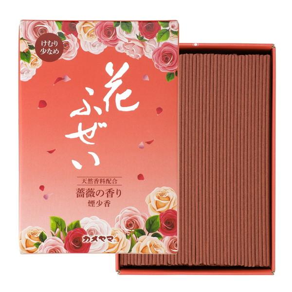 (送料無料・まとめ買い×60個セット)カメヤマ 花ふぜい 薔薇の香り 煙少香 徳用大型 220g お線香の画像