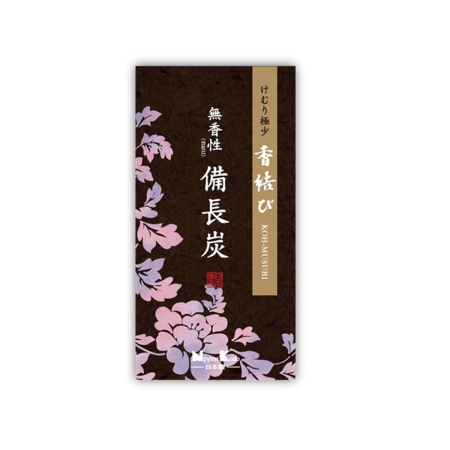 (送料無料・まとめ買い×100個セット)日本香堂 香結び 無香性備長炭 バラ詰 110g 線香