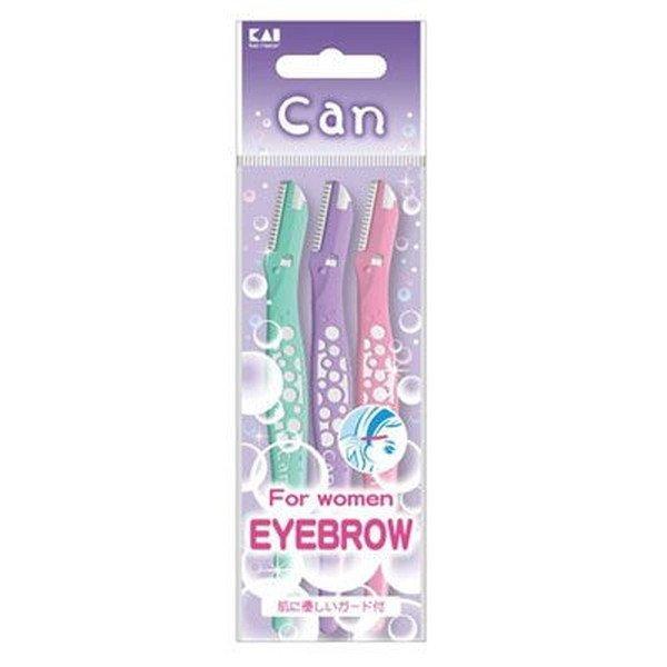 (送料無料・まとめ買い×200個セット)貝印 キャンバブルML 3本入 EYEBROW 女性用使い捨てカミソリ_1