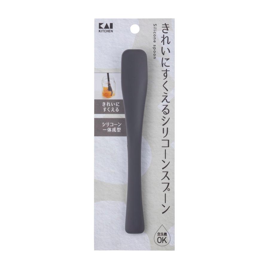 (送料無料・まとめ買い×300個セット)貝印 KAI KK スミまですくえる シリコーンスプーンの画像