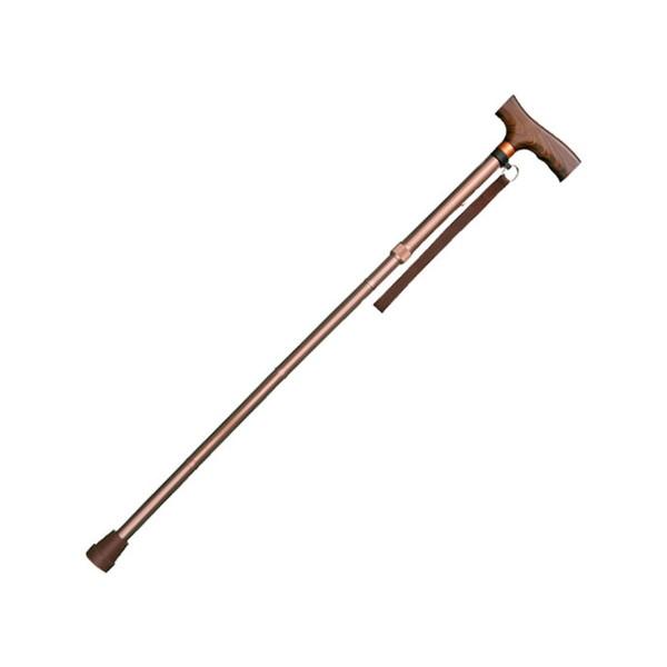 (送料無料・まとめ買い×4個セット)インターリンクス アルミ軽量 折りたたみステッキ ベーシック 22mm 0401-BO4811 ライトブラウン_1