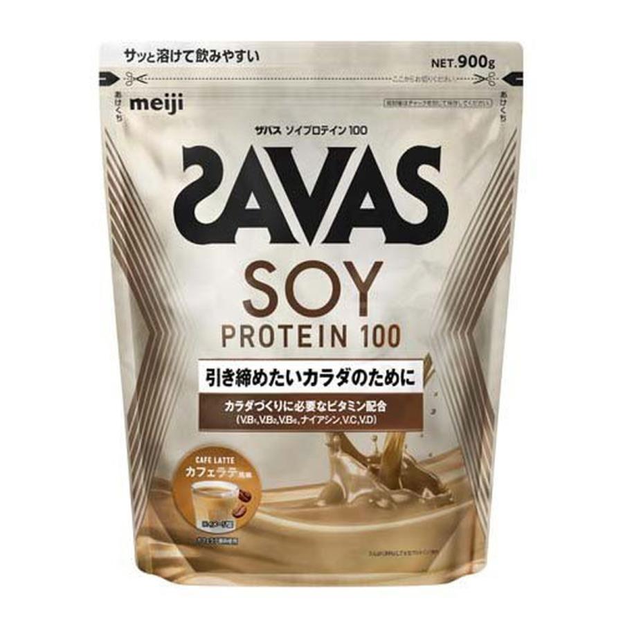(送料無料・まとめ買い×6個セット)明治 ザバス ソイプロテイン100 カフェラテ風味 900gの画像