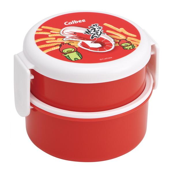 (送料無料・まとめ買い×8個セット)スケーター お弁当箱 2段 ランチボックス 丸型 500mL ミニフォーク付 ONWR1 かっぱえびせんの画像
