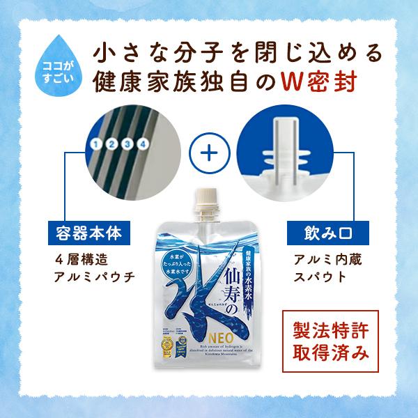 健康家族 水素水 シリカ パウチ 天然水 高濃度ナノ水素水仙寿の