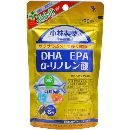 小林製薬の栄養補助食品 DHA EPA α-リノレン酸 30日分(180粒)4袋 EPA DHA α‐リノレン酸 約30日分(180粒入り)【小林製薬の栄養補助食品