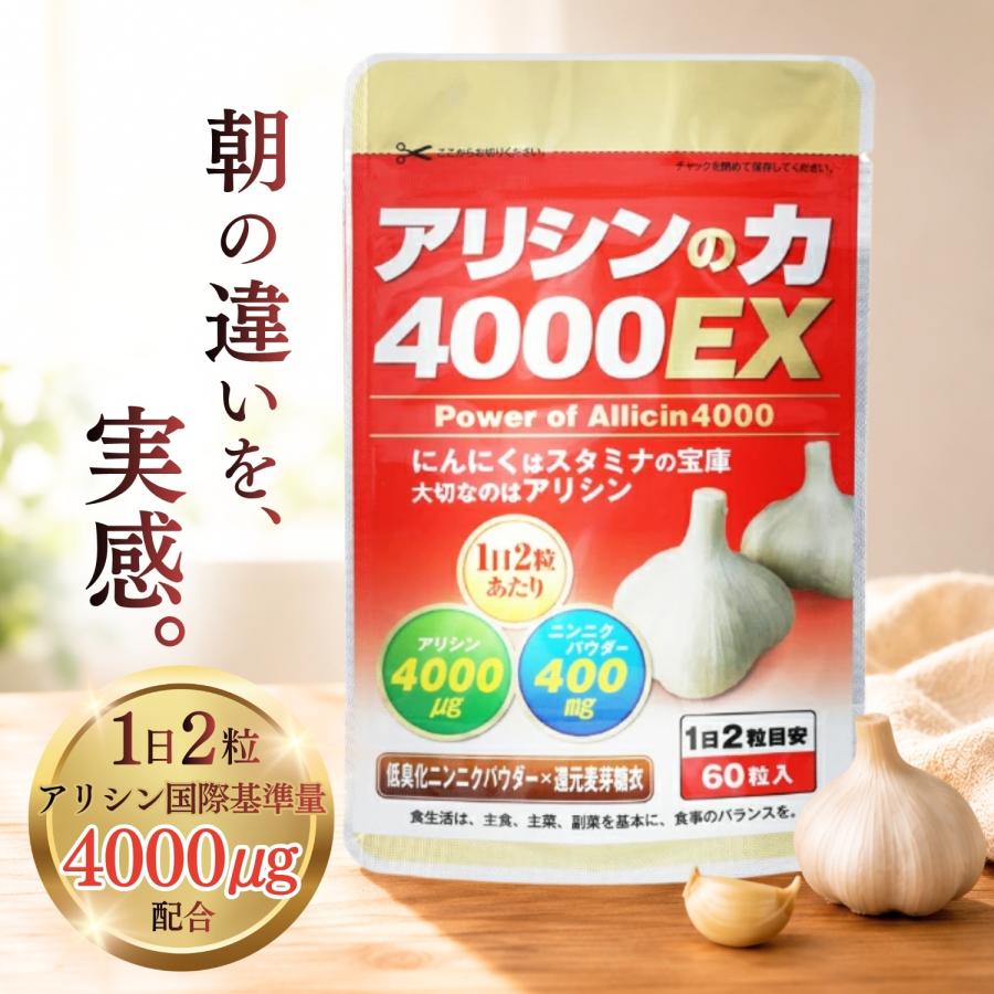 アリシンサプリ にんにくサプリ アリシンの力4000EX 【60粒入