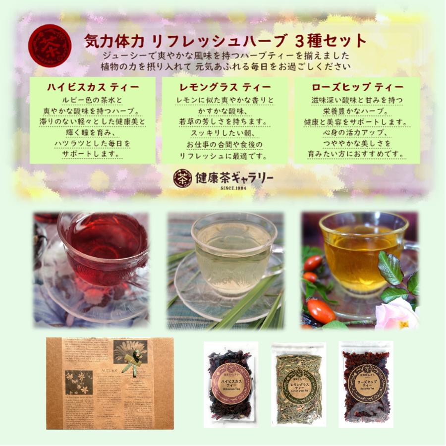 気力体力リフレッシュハーブ３種 ギフト セット【 ハイビスカス レモングラス ローズヒップ 】誕生日プレゼント 女性 |  | 01