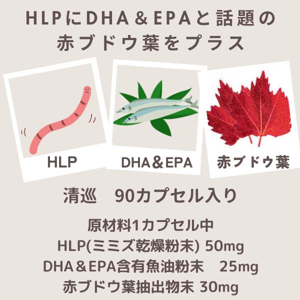 ミミズ乾燥粉末 HLP DHA EPA 赤ブドウ葉 ルンブルクス