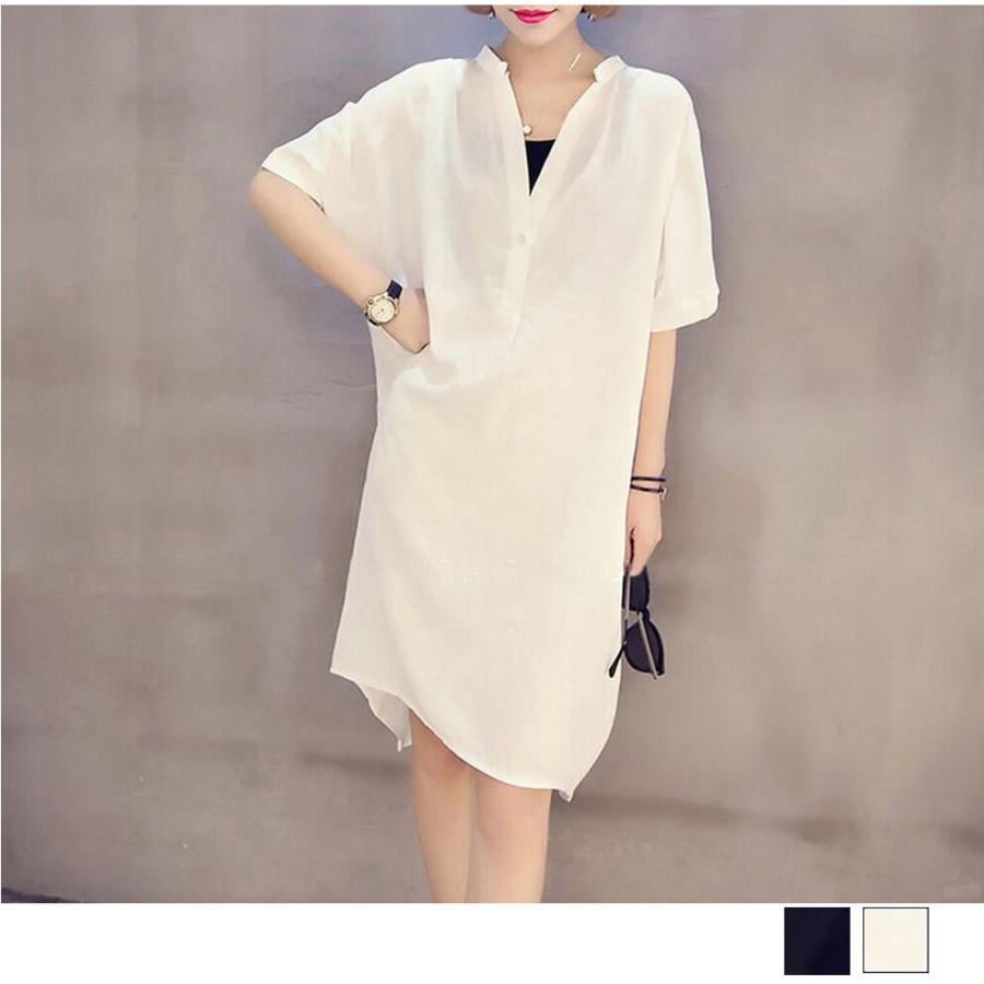 シャツワンピース ワンピース レディース シフォン 膝丈 白 かわいい ゆったり 大人 春 秋 冬 シンプル きれいめ おしゃれ プレゼント 693 693 Shoogaroo 通販 Yahoo ショッピング