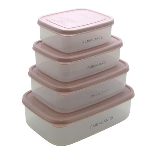 レクタングルコンテナ L（1270ml） パステルピンク 【エンバランス