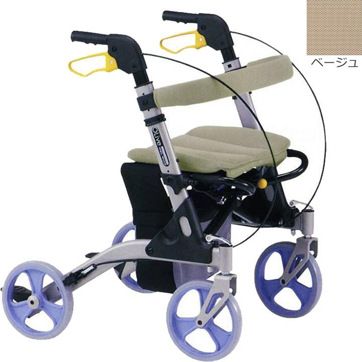 MATSUNAGA 　歩行器 クリーム色 MATSUNAGA（マツナガ） 歩行車 法人様宛送料無料 オリーブ MV-100 松永