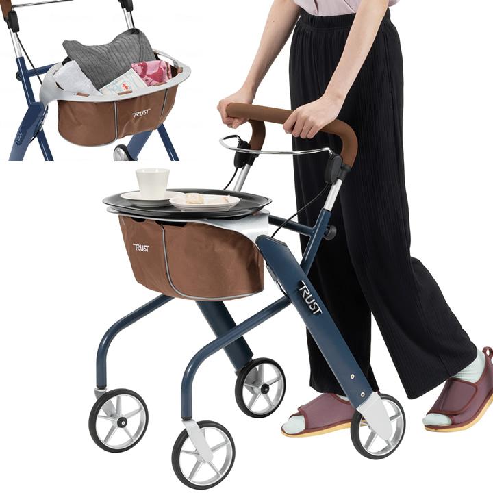 竹虎 シルバーカー レッツドリーム ミニ ブルー 117572 室内専用 歩行