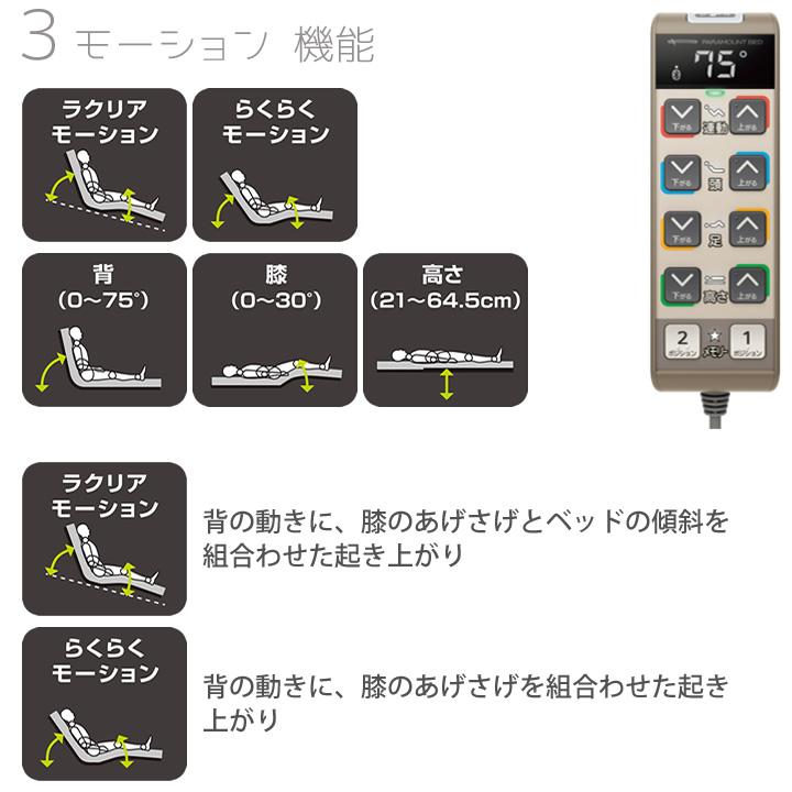 ちー・パラマウントベッド・楽匠プラス（新品）サイドレール付 パラマウントベッド 介護ベッド 楽匠プラス 木目ボード 3