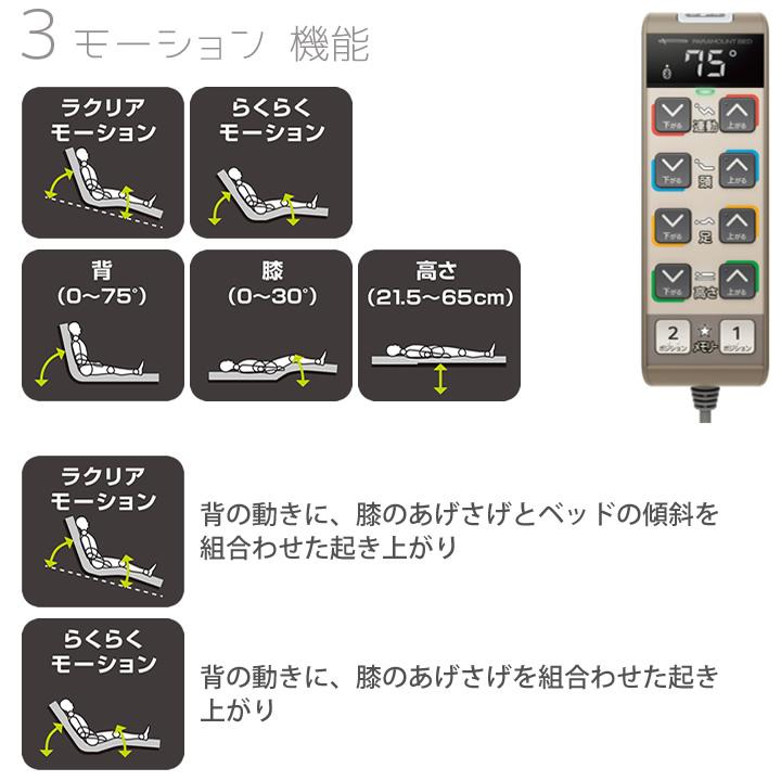パラマウントベッド 電動ベッド 楽匠ウィング 幅100cm 介護ベッド 3モーション 本体のみ KQ-W6529 幅広 介護ベット_1