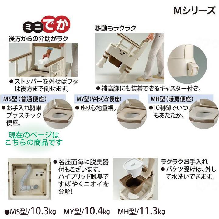 きらく ポータブルトイレ ポータブルトイレきらく MS型 普通便座 M 