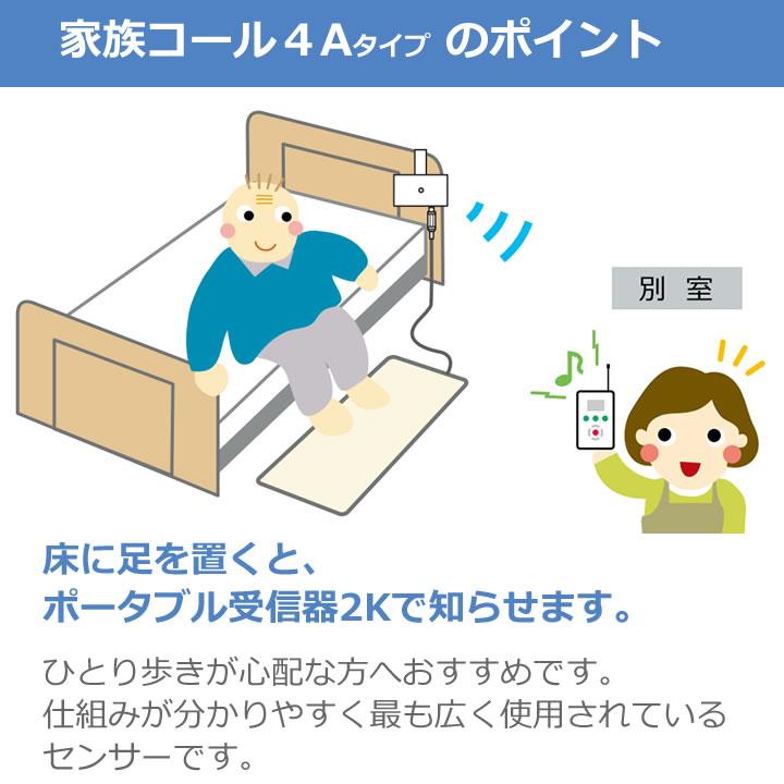 離床センサー 家族コール4A ポータブル Aタイプ 床センサー HKPT