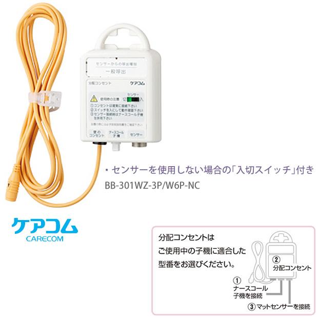 ケアコム製分配コンセント BB-301WZ-2P/W6P-NC ケアコム 分配コンセント BBー301WZー2P/W6PーOP1 BB-301WZ-2P