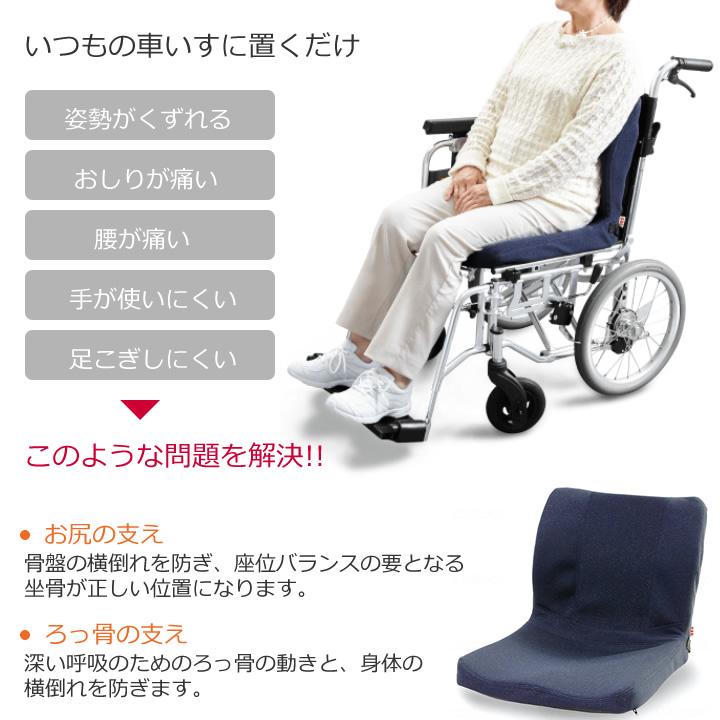 ブランド登録なし - 車椅子 座蒲団 モールドシート 紺 p!nto Mold Seat ピーエーエス PAS-MSW-002 座位守りつづける 円背 車いす PINTO 興味の中心 UL-542501
