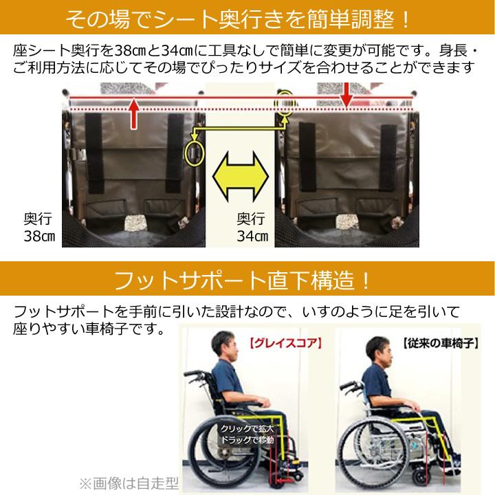MATSUNAGA（マツナガ） 車椅子 グレイスコア スタンダードタイプ 標準