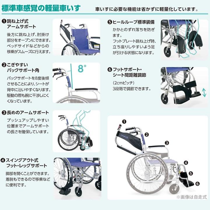 カワムラサイクル　自走用　超軽量　多機能　車椅子　ふわりすプラス Amazon | 【超軽量】ふわりす＋(プラス) 自走用車椅子 40幅